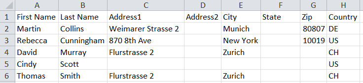 How to import address information to Excel